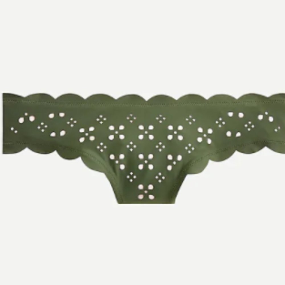 NEW J. Crew scalloped hipster bikini bottom medium